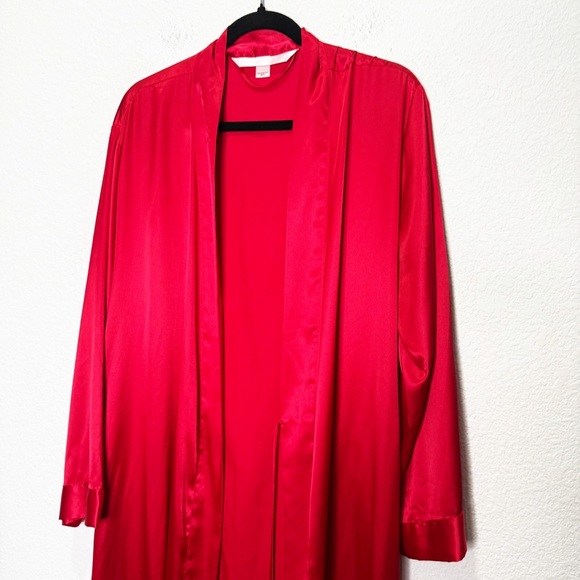 Vintage Y2K Victoria’s Secret Liquid Satin Red Robe M/L - Picture 2 of 9